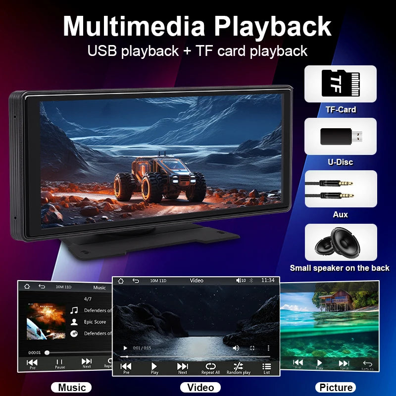 10.26" Portable Wireless CarPlay & Android Auto Screen - image 4