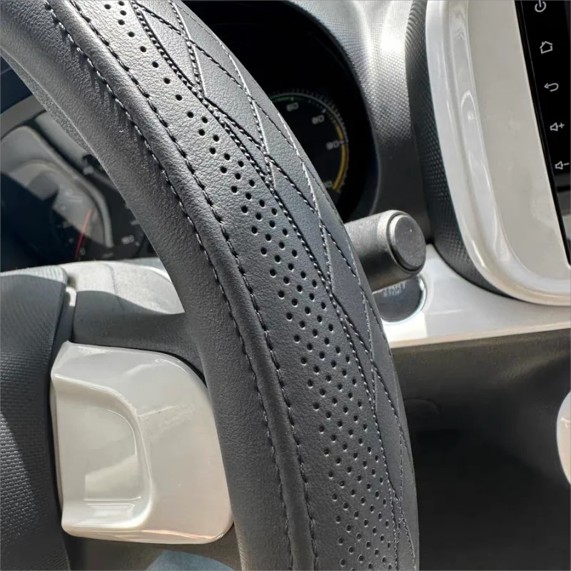 Perforated Leather Steering Wheel Cover - image 2