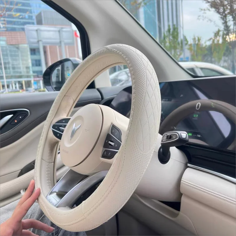 Perforated Leather Steering Wheel Cover - image 1