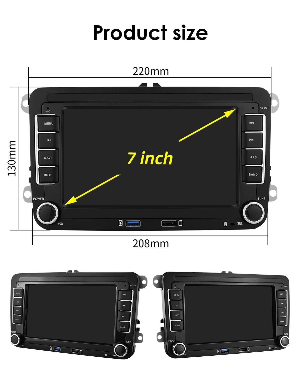 7" Android 2-DIN Car Radio for VW, Skoda & Seat - image 1